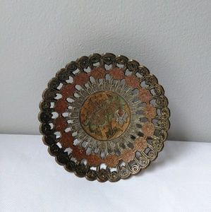 Vintage Brass Decorative Trinket Tray Bowl